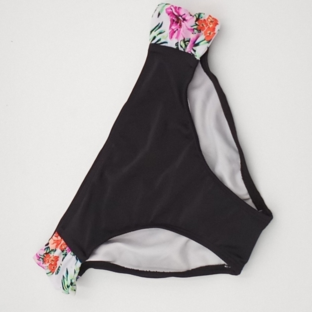 Glitter Beach Girls Floral-Printβ Bikini Bottom Black 14